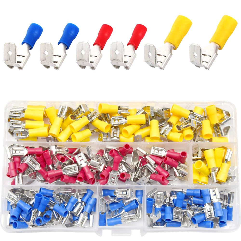 CEEYSEE 150Pcs Piggyback Spade Connector Quick Splice Wire Terminals Wire Crimp Connectors Set（PJ)
