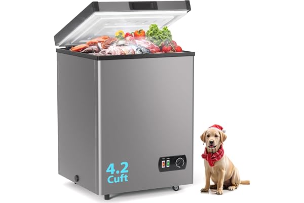 Chest Freezer, 7 Cubic Feet Deep Freezers Top Door with Removable Basket, 7 Temperature Control Energy Saving for Home Office Apartment Commercial Shop Bar Indoor Use, Grey