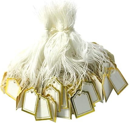 Amazon 衣類価格タグ 文字列の値札 プレゼント 糸付き プライスカード 小売の値札 実用性 便利 約500個入り 荷札シール 文房具 オフィス用品