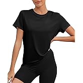 KevaMolly Workout Tops for Women UPF50+ Breathable Loose Fit Yoga T Shirts Short Sleeve Running Gym Athletic Tee Top