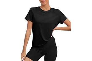 KevaMolly Workout Tops for Women UPF50+ Breathable Loose Fit Yoga T Shirts Short Sleeve Running Gym Athletic Tee Top