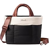 LOVEVOOK Small Tote Bags for Women, Puffer Purse and Handbags, Mini Crossbody Puffy Top Handle Shoulder Satchel Bag