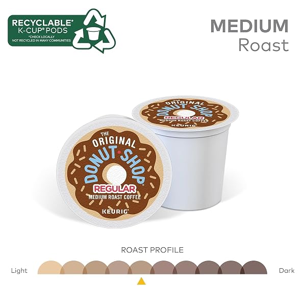 THE ORIGINAL DONUT SHOP REGULAR KEURIG SINGLE-SERVE K-CUP PODS, MEDIUM ROAST COFFEE, 24 COUNT