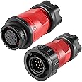 CNLINKO YM-20 14 PIN Industrial Waterproof Connector,IP68 Circular Connector,PBT Plastic Shell Quick Plug Aviation Connector M20 Male Plug and Female Plug