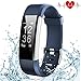 Kybeco Fitness Tracker, Elegant Waterproof Heart Rate Monitor Activity Tracker Bluetooth Wearable Wristband Wireless Step Counter Smart Bracelet Watch for Android and iOS Smartphones (Blue)