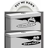 (3 Pack) Did You Flush Decal 8.5" Put Me Down Decal 8" Monster Toilet Stickers Cookie Decal 8.5" Toilet Flushing Reminder for