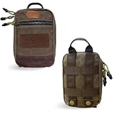 Roaring Fire Smolder Tactical EDC Organizer Pouch,Waxed Canvas Tool Bag | MOLLE Utility Pouch，With Brass YKK Zippers &amp; Hook and Loop Patch Panel for EDC Carry, Range, Camping, Hiking &amp; Travel