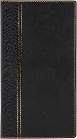 Securit Trendy Faux Leather Bill Presenter Menu Folder with Card Slot Black view 2