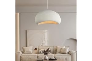 JAYMP 60cm Wabi Sabi Pendant Light for Dining Room Kitchen Island Hallway Restaurant Modern Hanging Lamp E26 Base Japanese Style Bird Nest Shape Lighting Fixture (Matte White, B Shape, 60cm/23.6in)