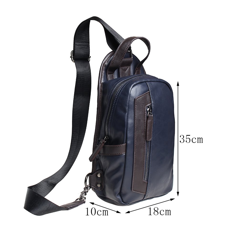 The Seventh Leather Sling Bag, Vintage Chest Shoulder Backpack Sling Satchel Bag for Hiking Camping Travel Outdoors for men