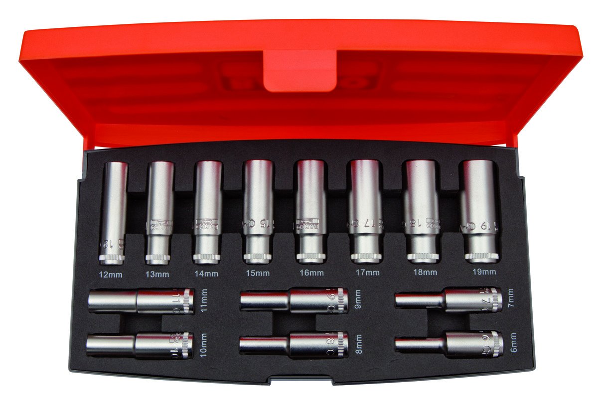 Bahco S1214L 3/8" Drive 14 Piece Deep Metric Socket Set 6-19mm