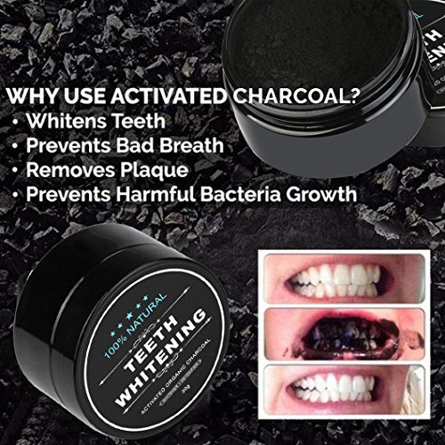 Teeth Whitening Charcoal, Kingfansion Natural Organic Activated Bamboo Toothpaste with Toothbrush - Thumbnail 7