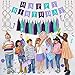 Mermaid Happy Birthday Decorations, Mermaid Party Supplies Under The Sea Birthday Banner Signs, 15pcs Tassel Garlands & 6pcs Swirls Streamers for Baby Kids Girls and Adults