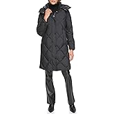 DKNY Women's Diamond Quilted Long Puffer Coat