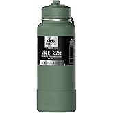 Hydrapeak 32oz Sport Insulated Water Bottle with Straw Lid, Leak & Spill Proof, Keeps Drinks Cold for 24 Hours, Hot for 12 Hours, Premium Stainless Steel Water Bottles (32oz, Sage Leaf)