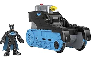 Fisher-Price Imaginext DC Super Friends Batman Toy, Bat-Tech Tank with Light-Up Figure & Projectile Launcher ​for Preschool Kids Ages 3+ Years