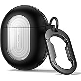 SURITCH Magnetic Bumper Cases for Google Pixel Buds Pro 2 (2024) and Pixel Buds Pro (2022) Case Cover, Rugged Shockproof Protective Covers with Carabiner & Cleaning Kit & Removal Tool, Black