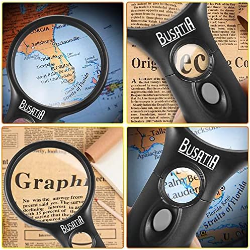 Loupe avec Lumière LED, Loupe de Poche avec Grossissement 3X 45X