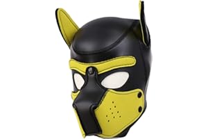 MOLENEY Adults Neoprene Puppy Hood Mask, Removable Cosplay Dog Full Face Pup Hood Mask