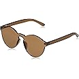 Yoela OLINOWL Circular Oversized Rimless Sunglasses - UV400 Protection For Women