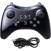 CuleedTec Black Classic Wireless Pro Controller Game Controller Gamepad Joypad Remote for Wii U