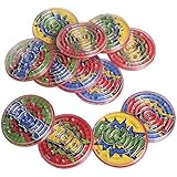 Lot Of 12 Assorted Comic Book Super Hero Theme Round Mini Maze Puzzle Games