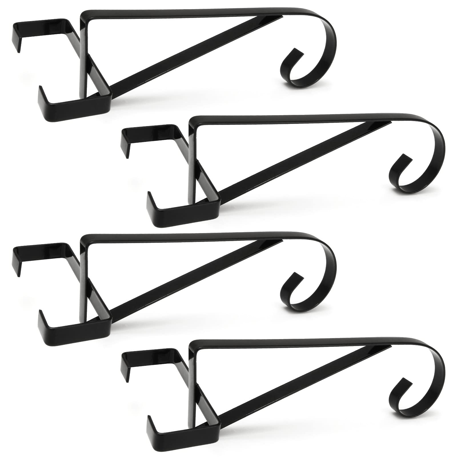 MIVIDE 4 Pack Hanging Basket Bracket for Concrete Post, Heavy Duty Wall Hanging Basket Brackets, Concrete Post Brackets, Metal Wall Bracket for Hanging Basket Bird Feeders