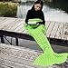 NOPTEG Mermaid Tail Blanket Crochet Mermaid Blanket for Adult and Kids, All Seasons Sleeping Blankets, Warm Soft Living Room Sleeping Bag,Birthday (Adult, Wave Green)