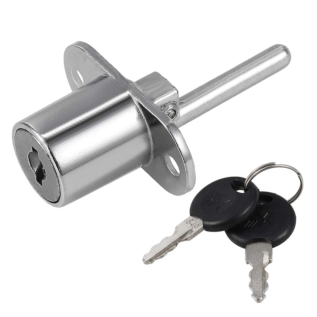 sourcing map Drawer Desk Wardrobe Cabinet Plunger Lock, 3/4" Cylinder Diameter 13/16" Cylinder Length, Zinc Alloy Chrome Finish, Keyed Different