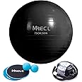 MRELC Anti-Burst Ball Yoga kit 30in with Peanut Massage Ball + Exercise Core Sliders, Slip Resistant Stability Balance Ball for Fitness, Pilater&Yoga - with Quick Pump