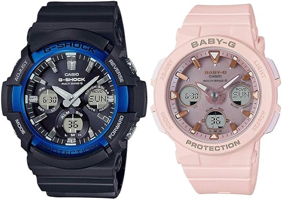 Amazon セット ペアウォッチ カシオ Casio ソーラー電波腕時計 Gaw 100b 1a2jf G Shock ジーショック メンズ Bga 2500 4ajf Baby G ベビージー レディース クロス2枚セット メンズ腕時計 腕時計 通販