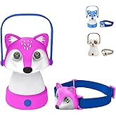 Kids Camping Essentials – LED Kids Lantern and Rechargeable Kids Headlamp Set | Multiple Purposes Kids Nightlight/Flashlight Toys –Holiday, Halloween N Birthday Gifts for Toddlers and Kids (Pink)