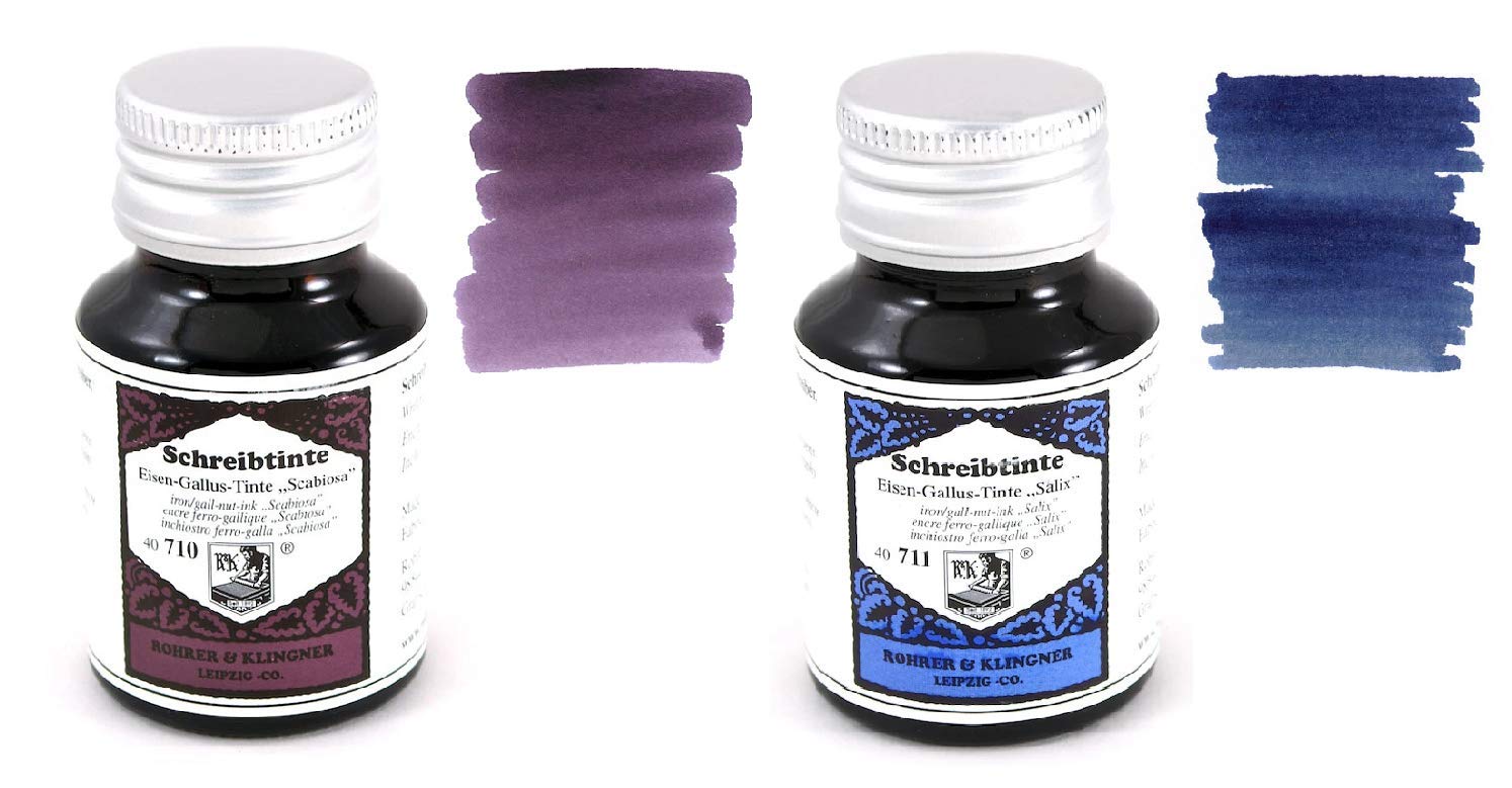 Rohrer & Klingner - 50ml Bottles Fountain Pen Ink Set - 2 Pack - Scabiosa & Salix