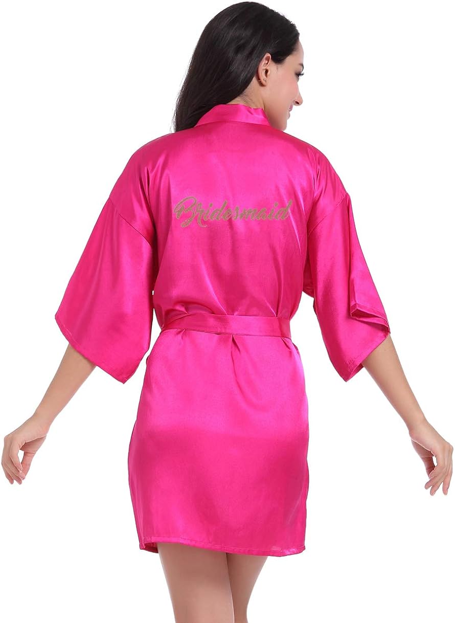 Hammia Peignoirs Satin Robe Wedding Bridesmaid Robe Bridal Party Robe