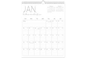 Guasslee Wall Calendar 2026-2027, Vertical Calendar Wall 2026, Jan. 2026-Jun. 2027, 18-Month Paper Calendar Spiral Bound, Monthly Planner Wall for Office School Home Easy Organizing, 14” X 11”