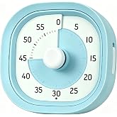 Keduzer 60 Minute Visual Timer,Silent Time Management Tool (Blue) | kitchen timer,Timers for classroom, kitchen,home and office, No ticking sounds,60 Minute Countdown Timer