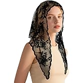 DOCILA Triangle Veil Fashion Print Church Wedding Mass Mantilla Veils Religious Christian Prayer Head Covering Scarf
