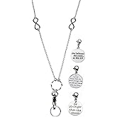 Hidden Hollow Beads 3 Charm Message Pack, Fashion Lanyard Women's strong chain lanyard, ID badge holder, keys, 34" long