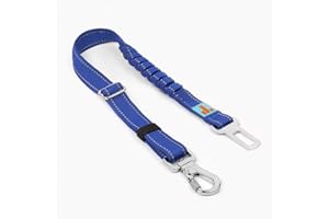 DOG FRIENDLY CO DF Co. Dog Seat Belt | Safe and Comfortable Dog Transportation | Adjustable Length, Anti-Shock Bungee, Universal Heavy Duty Clips | Classic Blue