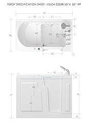 FerdY Floridian 55" x 33" Walk-in Whirlpool Bathtub