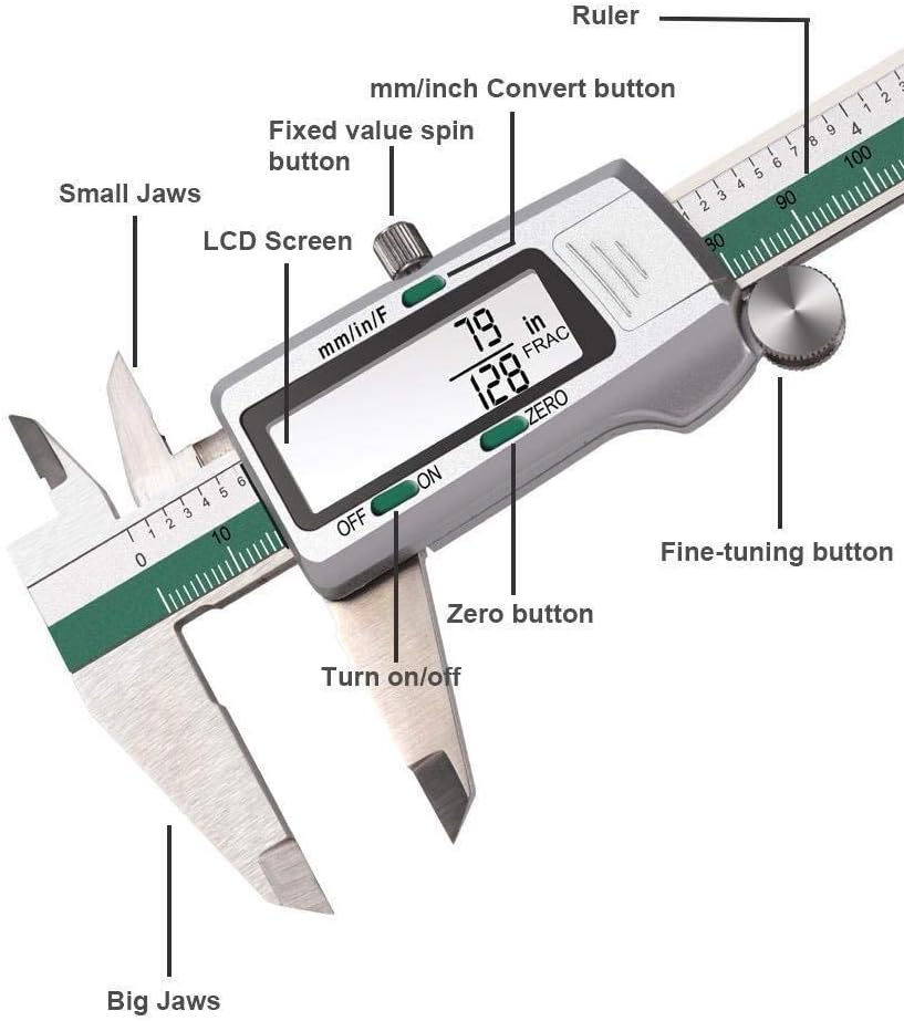 Value Caliper Digital Callipers Digital Vernier Caliper 6 Inch