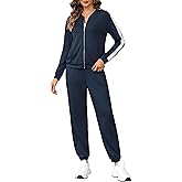 Totatuit Women's Tracksuit Sets 2 Piece Outfits Long Sleeve Zip Up Sweatshirt Long Pants Jogger Lounge Sweatsuit Sets