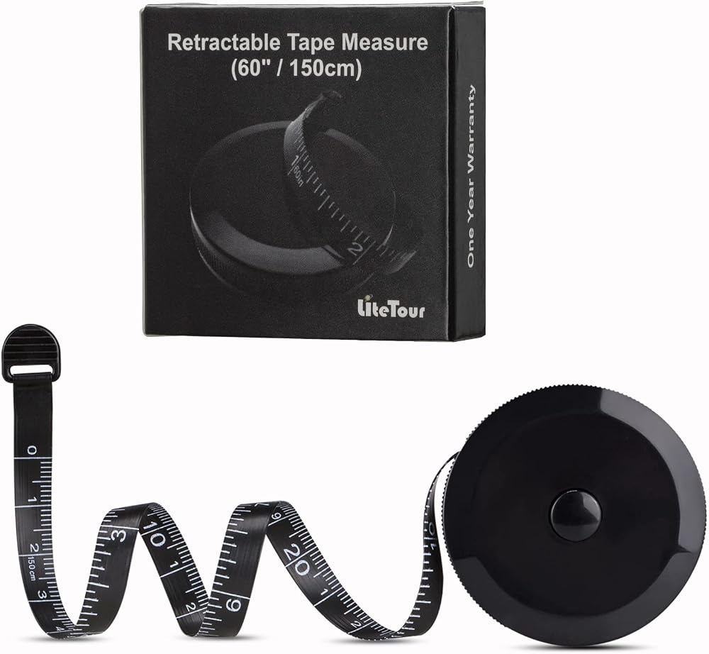 LiteTour Tape Measure for Body Dual Sided 150cm Retractable Tailor Measuring