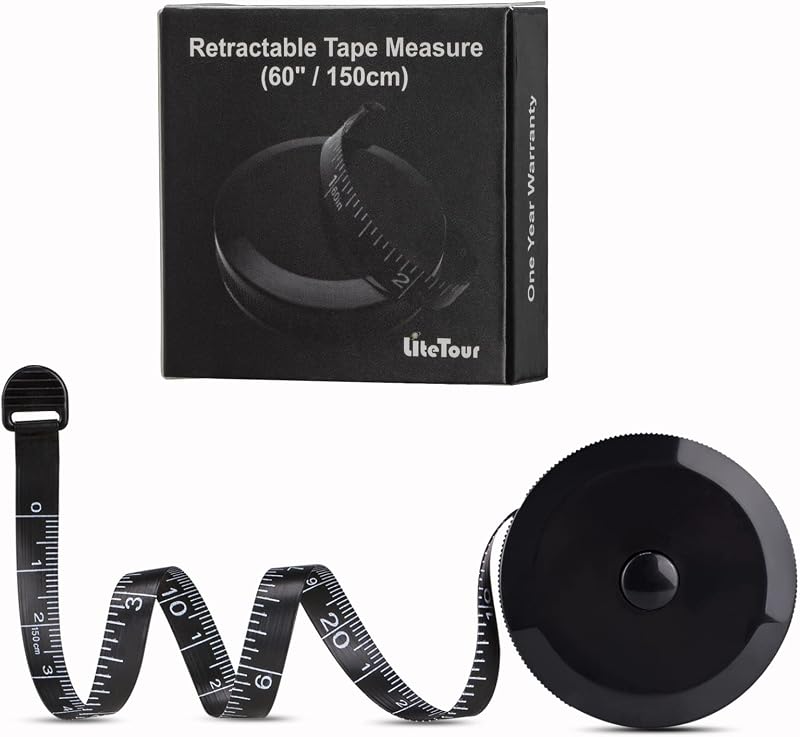 LiteTour Tape Measure for Body Dual Sided 150cm Retractable Tailor Measuring