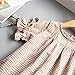 Muxika Summer Toddler Kids Baby Girl Bowknot Plaid Tops Party Princess Mini Dresses (2-3T, Khaki)