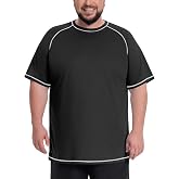 ALTHLEMON Mens Big and Tall Swim Shirt UPF 50+ Rash Guard T-Shirt, 2XL-8XL | Lightweight quick-dry short sleeve shirt with sun protection for swimming, fishing, outdoor activities