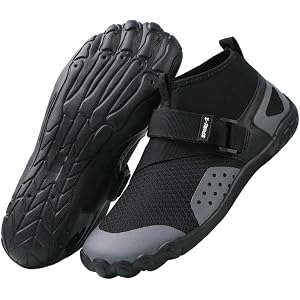 Mid Top Water Shoes for Men and Women - Adjustable Strap Aqua Diving Shoes with Anti-Slip Sole, Quick Dry Outdoor Swim Shoes
