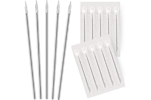 BodyJ4You 10PC Piercing Needles 18G – Sterile Disposable Sharp Surgical Stainless Steel – Nose Septum Ear Tragus Helix Labret Nipple Lip Navel