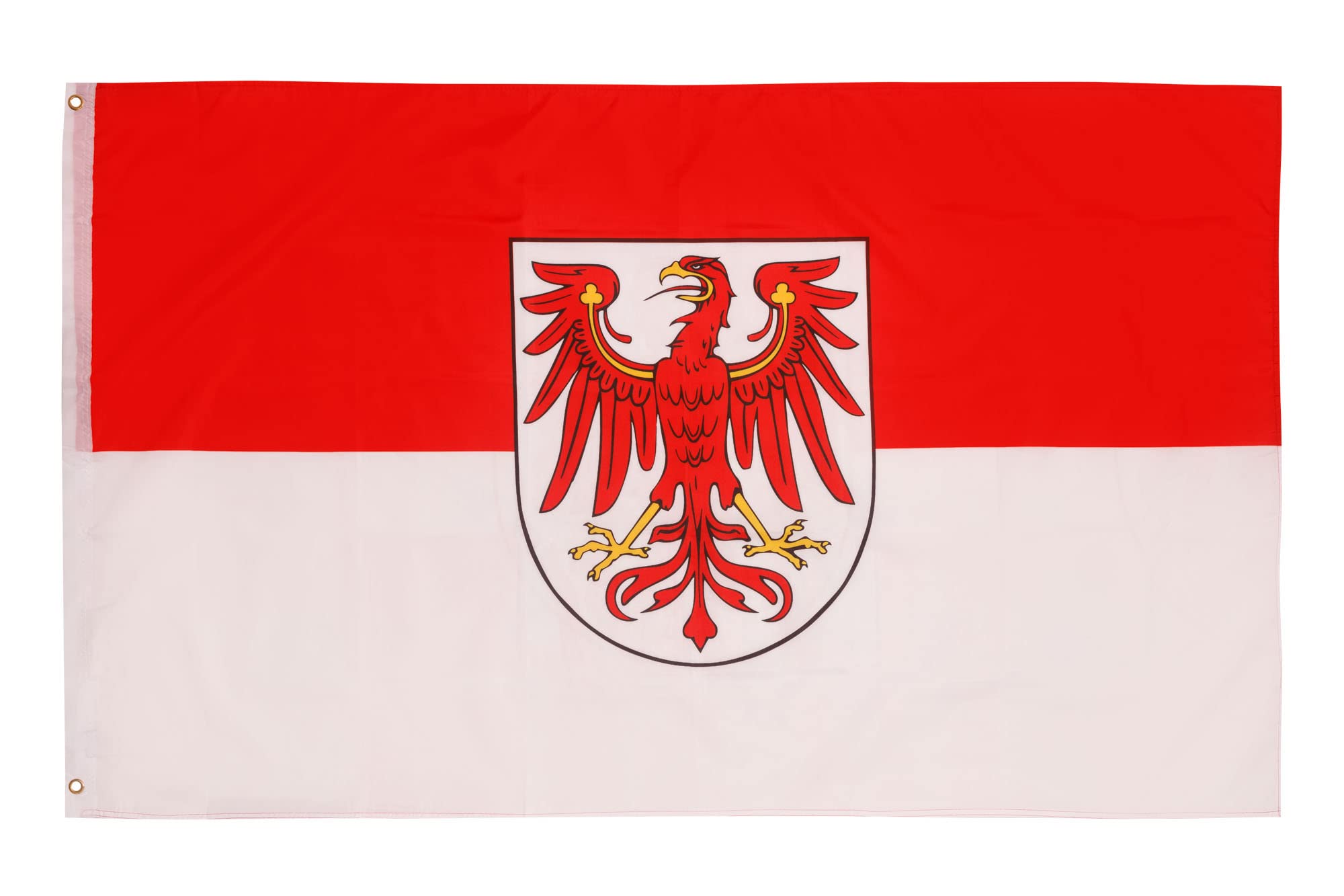 PHENO FLAGS Brandenburg Flag - German Flag 3x5ft with Brass Eyelets - Weatherproof for Flagpole & Balcony - 100% Polyester - 90x150cm