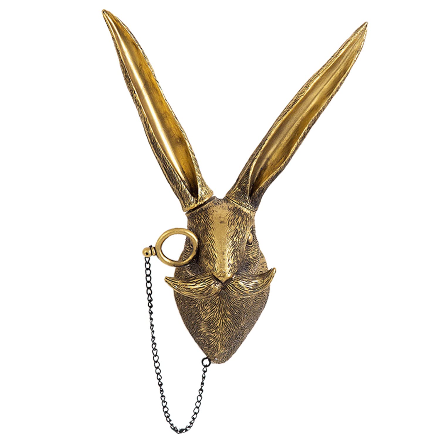 3D Head Wall Mount Ornament Deer Decor Rabbit Ornaments Animal Head Wall Sculptures Modern Art Statue Animal Heads Resin Home Accessories Wall Decorations for Living Room to Hang Ornaments, 2PCS